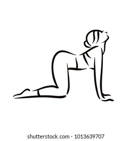 Yoga pose illustration on white backgroundRelax and meditate. Healthy lifestyle. Balance training.