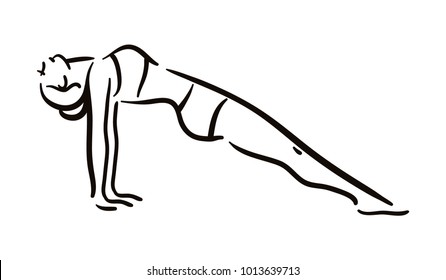 Yoga pose illustration on white backgroundRelax and meditate. Healthy lifestyle. Balance training.