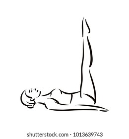 Yoga pose illustration on white backgroundRelax and meditate. Healthy lifestyle. Balance training.