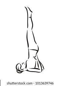 Yoga pose illustration on white backgroundRelax and meditate. Healthy lifestyle. Balance training.