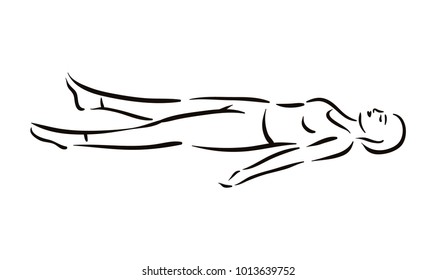 Yoga pose illustration on white backgroundRelax and meditate. Healthy lifestyle. Balance training.