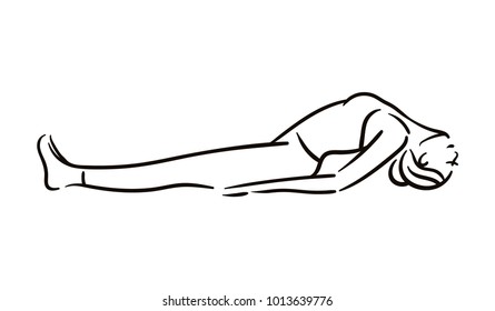 Yoga pose illustration on white backgroundRelax and meditate. Healthy lifestyle. Balance training.