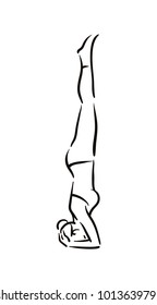 Yoga pose illustration on white backgroundRelax and meditate. Healthy lifestyle. Balance training.