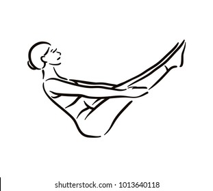 Yoga pose illustration on white background