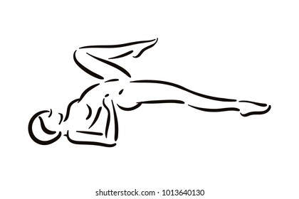 Yoga pose illustration on white background