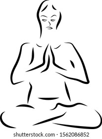 pose de yoga, ilustración, vector sobre fondo blanco.