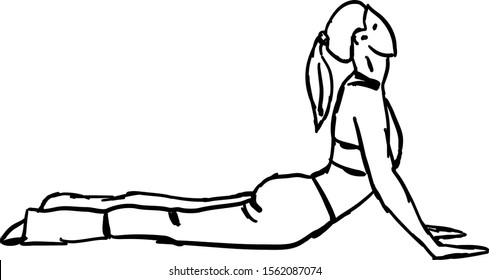 Yoga pose, illustration, vector on white background.
