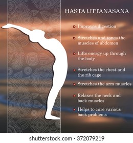 Yoga Pose Infographics Benefits Practice Hasta Stock Vector (Royalty ...