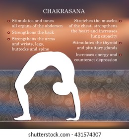 Yoga pose infographics, benefits of practice