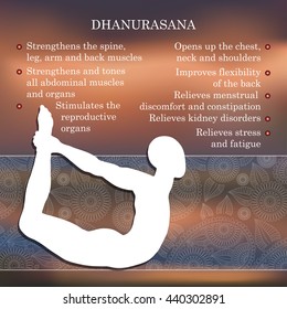 Yoga pose infographics, benefits of practice