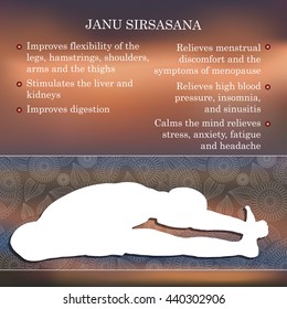 Yoga pose infographics, benefits of practice