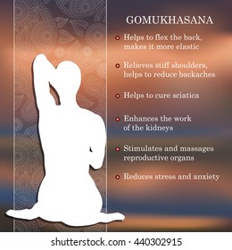 Yoga pose infographics, benefits of practice