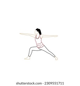 Diseño de la línea de pose de yoga