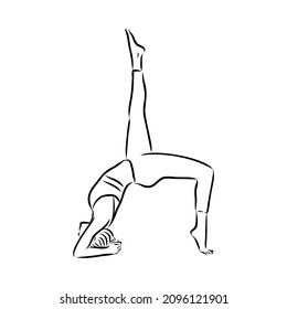 yoga pose. Line drawing. Healthy life concept -Vector Illustration