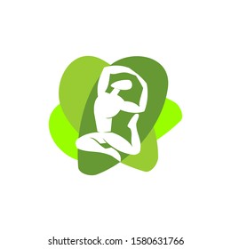 Yoga Pose logo design meditation vector illustration Isolated