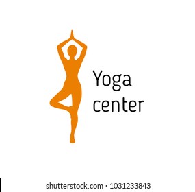 Yoga pose logo vector isolated center