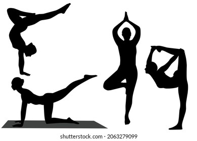 Yoga pose meditation relaxing position for healthy style illustration vector