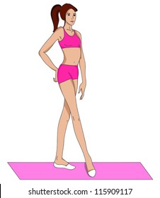 Yoga pose on yoga mat
