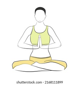 Yoga Pose One Line Drawing On Stock Vector (Royalty Free) 2168111899 ...