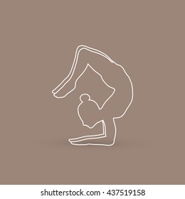 Yoga pose outline graphic vector.