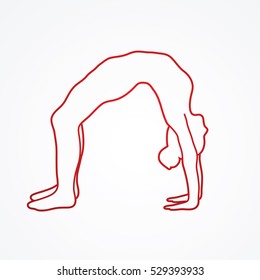 Yoga pose outline graphic vector.