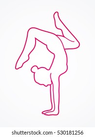 Yoga Pose Outline Graphic Vector.