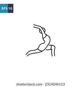 Icono de esquema de posición de yoga Ilustración del vector