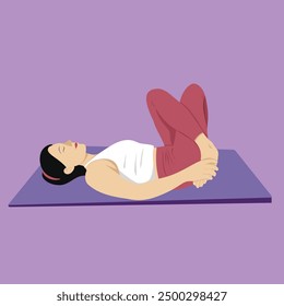 Yoga Pose Reclined Cow - Face Pose (Supta Gomukhasana)