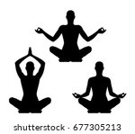 Yoga pose set on a white background