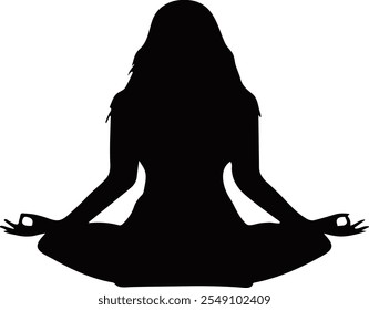 Yoga Pose Silhouette Element Set