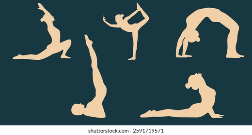 Yoga pose silhouette for healthy lifestyle illustration