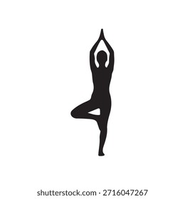 Yoga Pose silhouette icon vector flat design