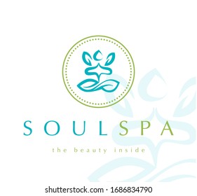 Silueta de pose de yoga, diseño vectorial de logo