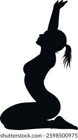 Yoga Pose Silhouette: Meditation, Stretching, Fitness, Wellness