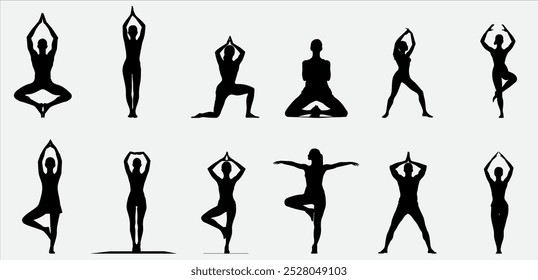 Yoga Pose Silhouette Vector Design