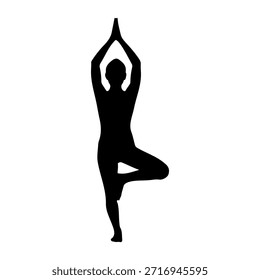 Projeto de ilustração plana do vetor da silhueta da pose do Yoga.