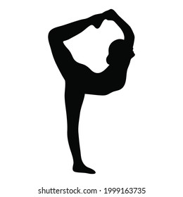 Yoga pose silhouette vector illustration isolated on white background. Exercise icon. Exercise pose.