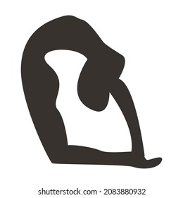 Ilustración vectorial de silueta de yoga pose estiramiento de la aptitud mujer deporte saludable