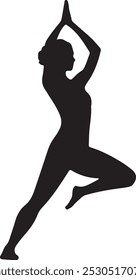 Yoga pose silhouette vector illustration