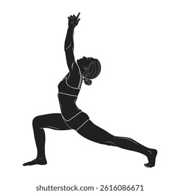 Yoga Pose Silhouette Vector Illustration on White Background