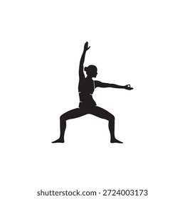 Yoga-Pose Silhouette, Vektorgrafik auf weißem Hintergrund