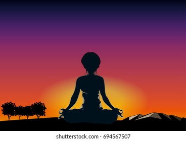 Yoga pose · Silhouette / vector image of illustration material