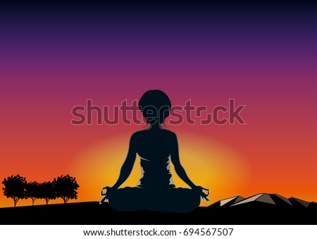 Yoga pose · Silhouette / vector image of illustration material