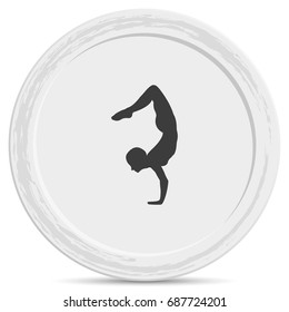 Yoga pose silhouette. Woman handstand illustration.