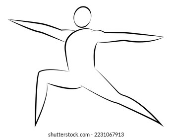 Yoga Pose, Einfache Linie Kunst, Symbolstil, Yoga-Logo, Physische Praxis