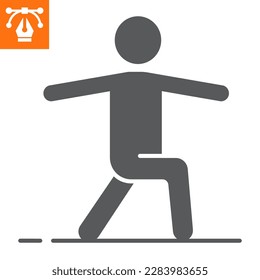 Yoga pose solid icon, glyph style icon for web site or mobile app, fitness and exercise, stretching vector illustration, vector graphics with editable strokes.