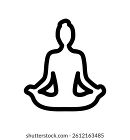 Yoga Pose Symbol Depicting Figure in Meditative Seated Posture