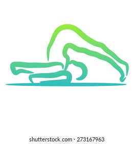 Yoga pose symbol. white background