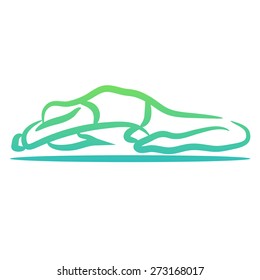 Yoga pose symbol. white background