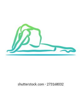 Yoga pose symbol. white background